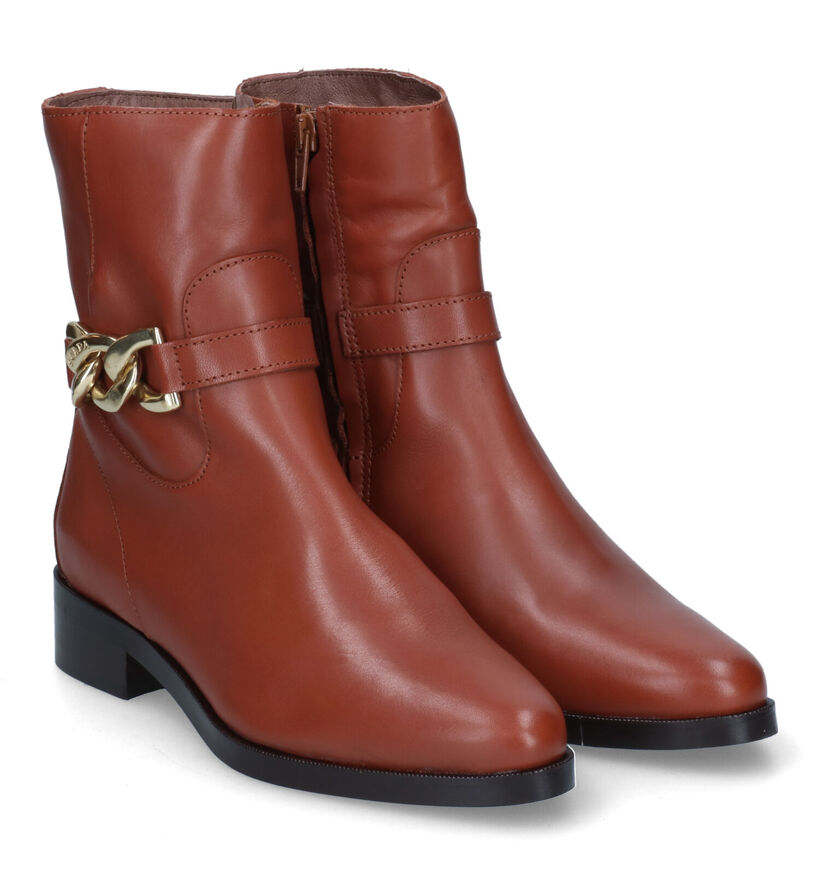 Scapa Bottines plates en Cognac pour femmes (317177)