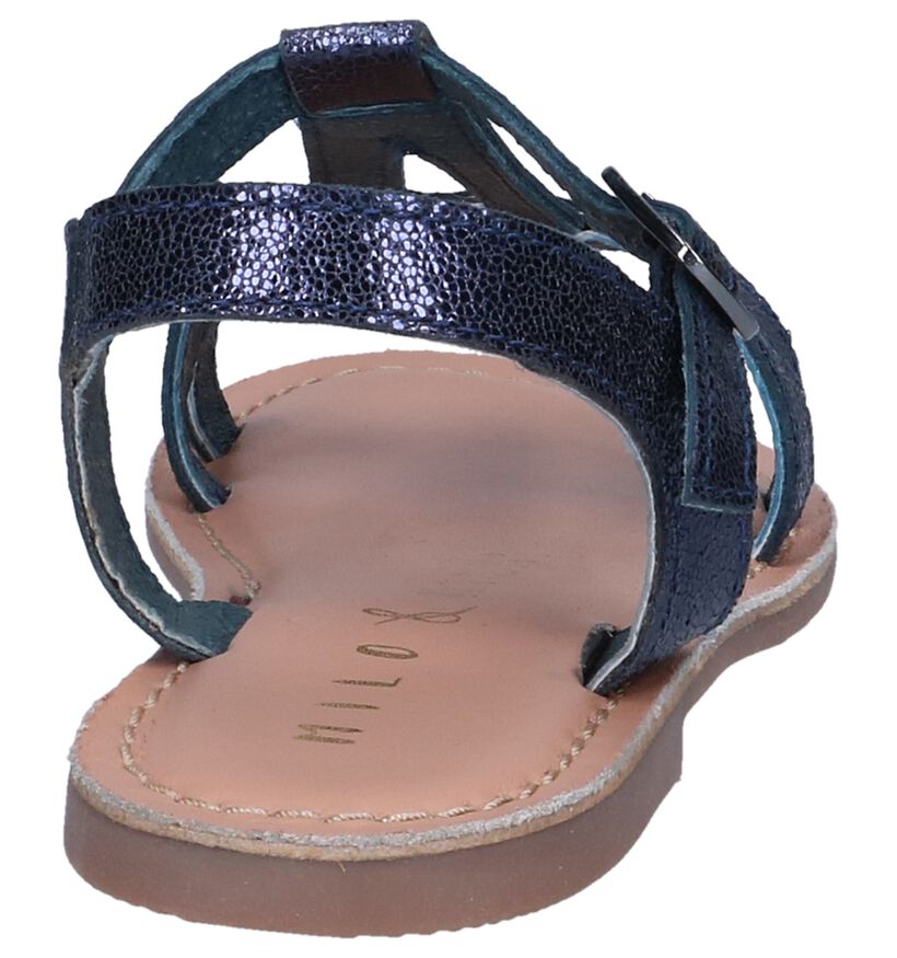 Donkerblauwe Sandalen Milo & Mila in leer (241278)