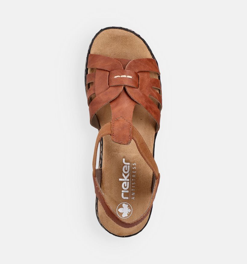 Rieker Cognac Sandalen met sleehak voor dames (370450)
