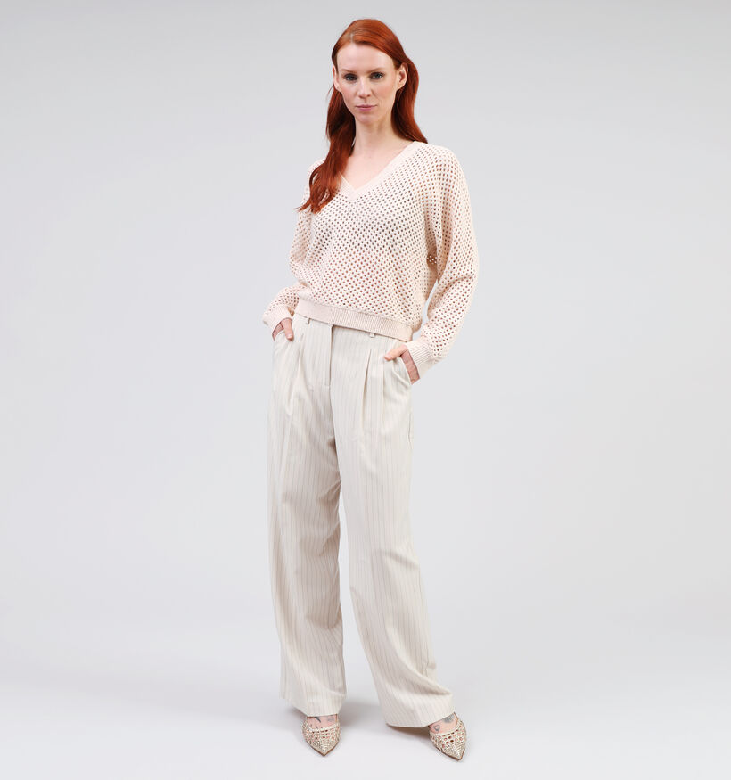 Mexx Pull avec Col en V en Beige pour femmes (352772)
