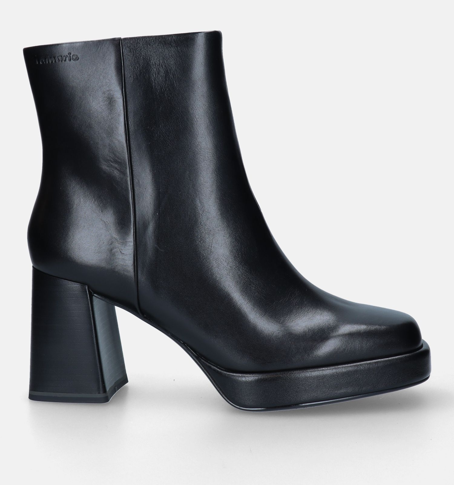 Bottine ouverte sale talon carré