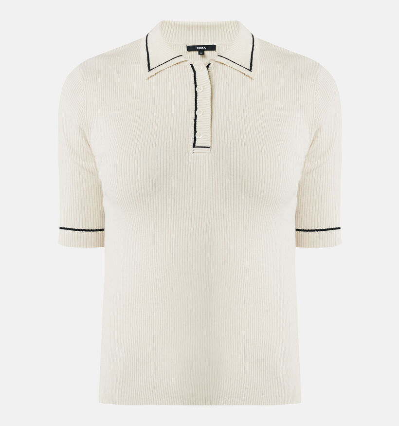 Mexx Ecru Gebreide polo voor dames (345715)