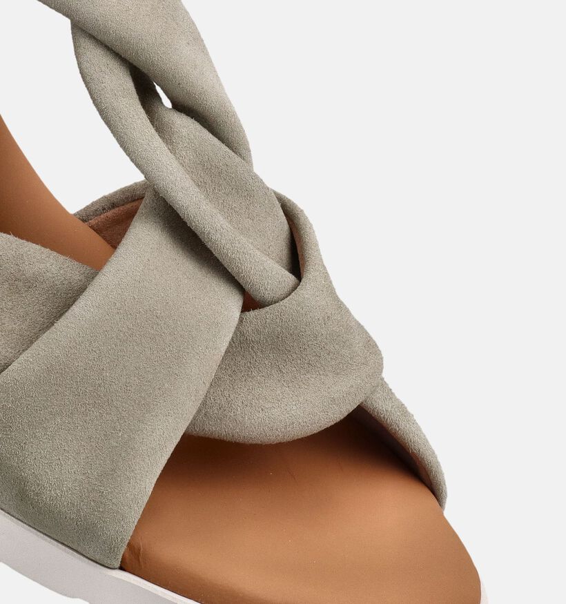 Gabor Kakigroene Sandalen met Sleehak voor dames (371183)