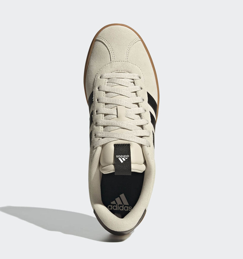 adidas VL Court 3.0 Baskets sportives en Beige/Noir pour femmes (359450) - pour semelles orthopédiques