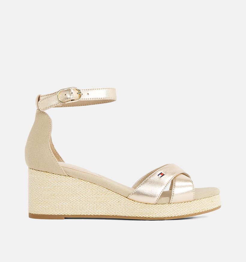 Tommy Hilfiger Metallic Mid Wedge Sandales compensées en Or pour femmes (352616)