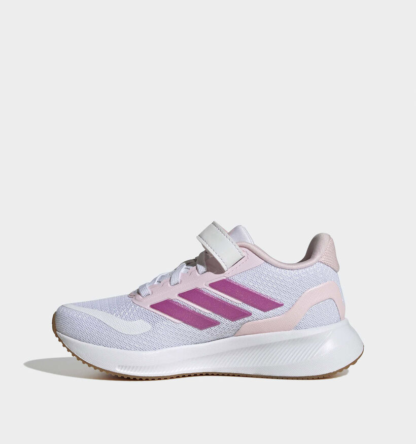 adidas Runfalcon 5 Baskets basses en Blanc/Rose pour filles (372777) - pour semelles orthop&eacute;diques