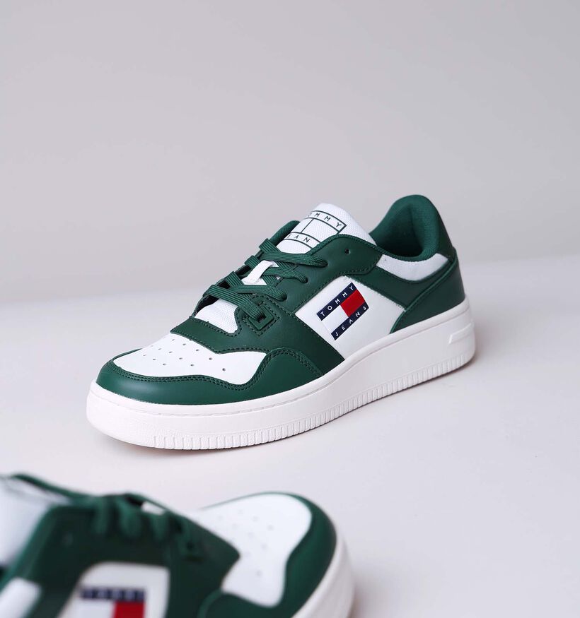 Tommy Hilfiger TJM Retro Baskets en Vert pour hommes (334093) - pour semelles orthopédiques