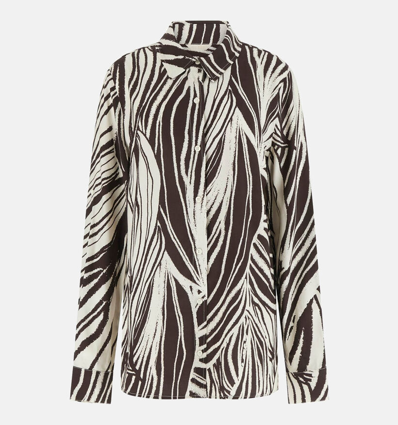 Guess Wild Escape Donkerbruin/Lichtbeige Hemd voor dames (370358)