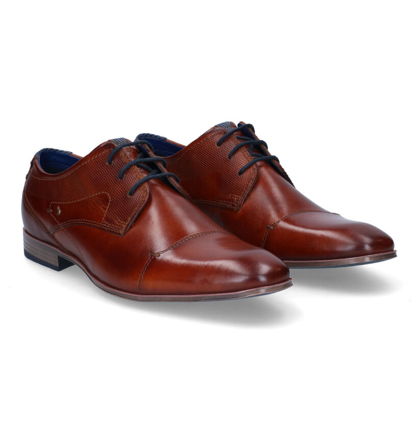 Bugatti Mattia Chaussures à lacets en Cognac pour hommes (306425)