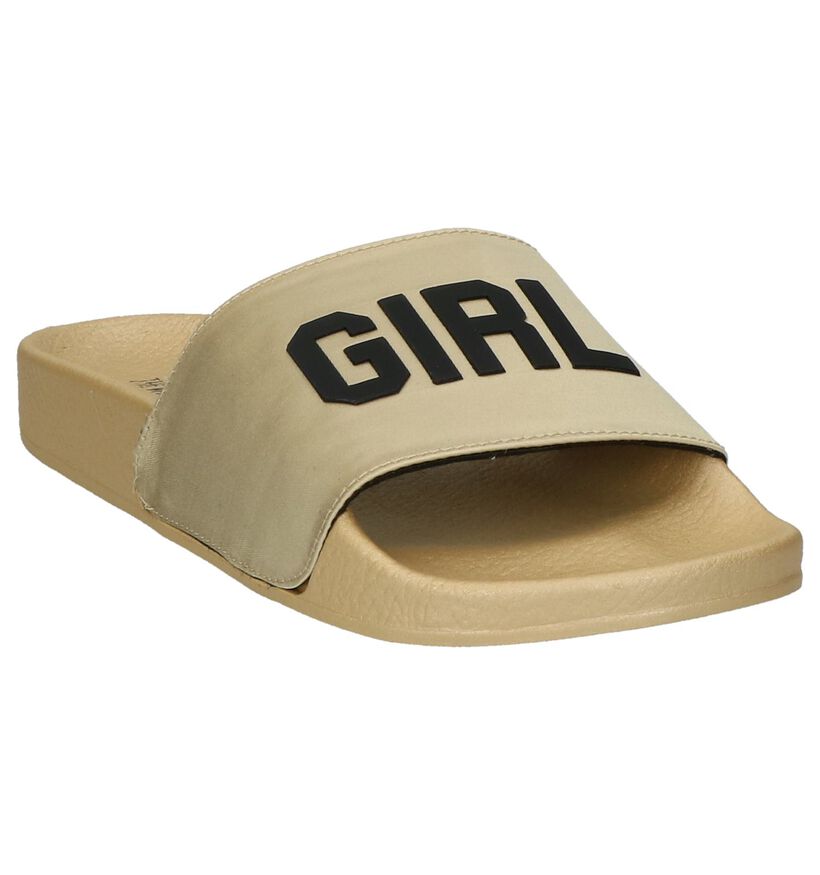 The White Brand Gouden Slippers Girl Gang in stof (215897)