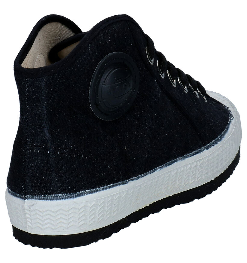 0051 Jeans Zwarte Sneakers in stof (294650)