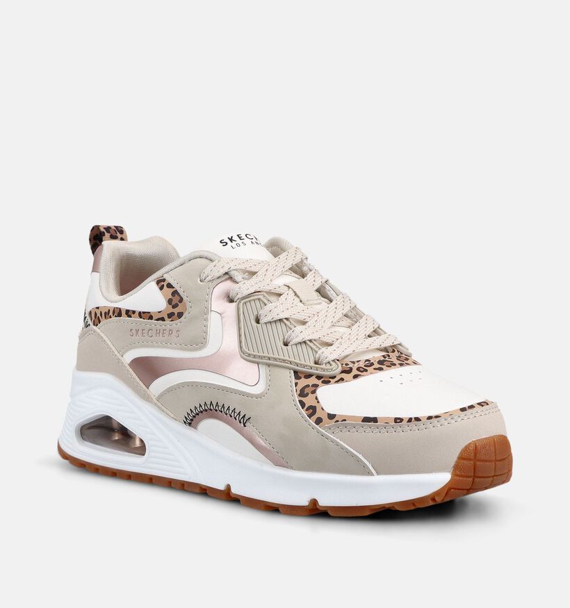 Skechers Uno Leopard Surge Baskets basses en Beige pour filles (375706)