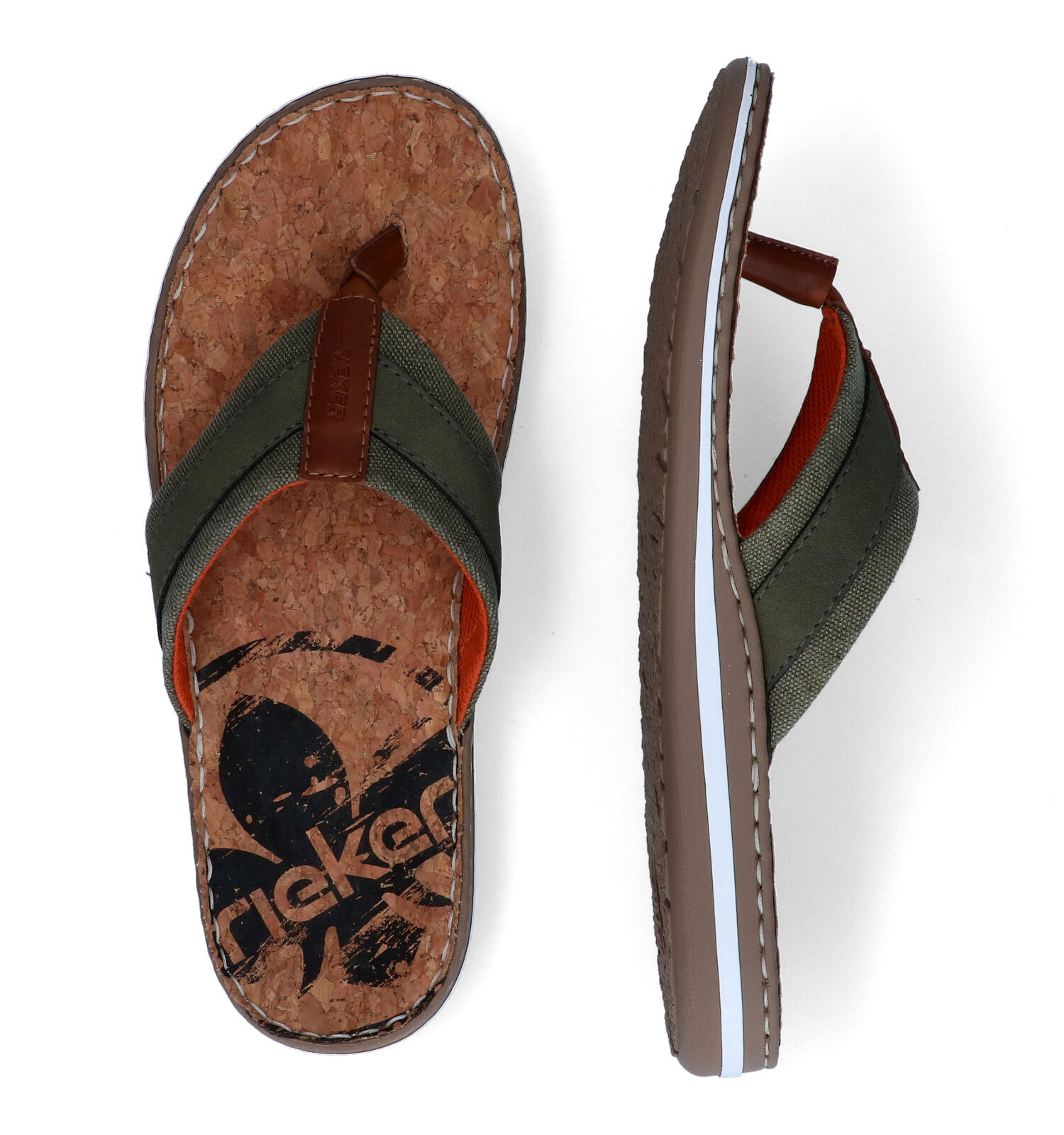 Rieker Kaki Teenslippers Heren Slippers Online op TORFS.BE