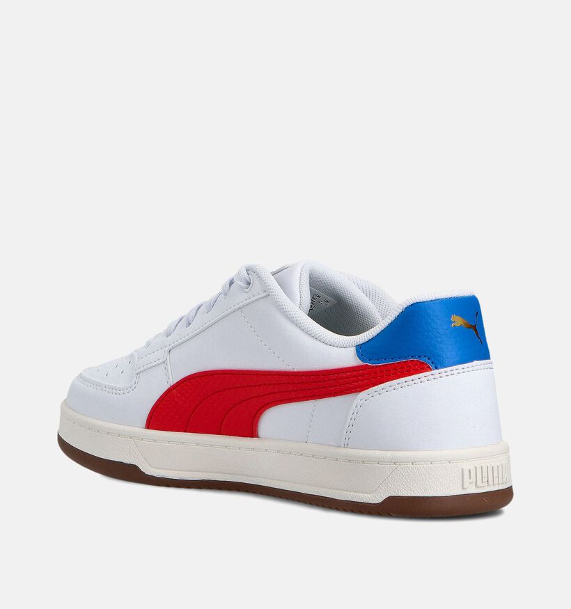 Puma Caven 2.0 Retro Baskets basses en Blanc/Bleu/Rouge pour filles, garçons (359193) - pour semelles orthopédiques