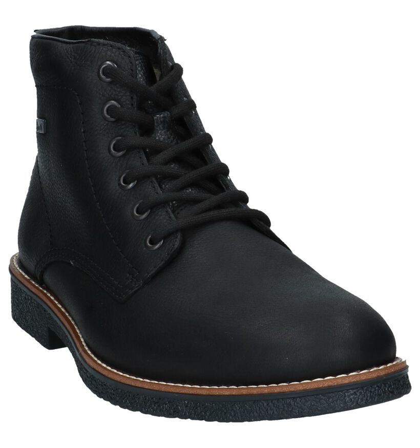 Rieker Zwarte Geklede Boots met Wollen Voering in leer (234668)