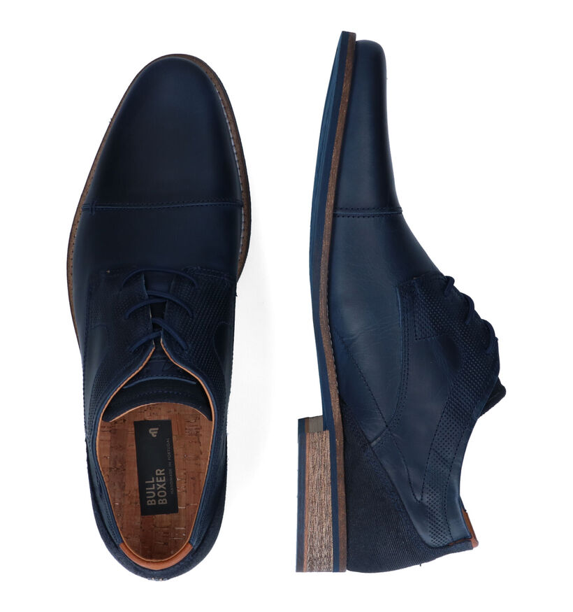Bullboxer Blauwe Geklede Veterschoenen in leer (319438)