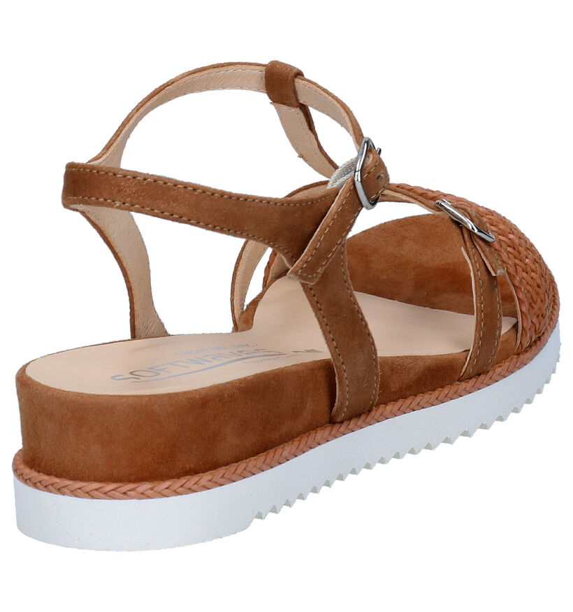 Softwaves Sandales compensées en Beige en cuir (289946)