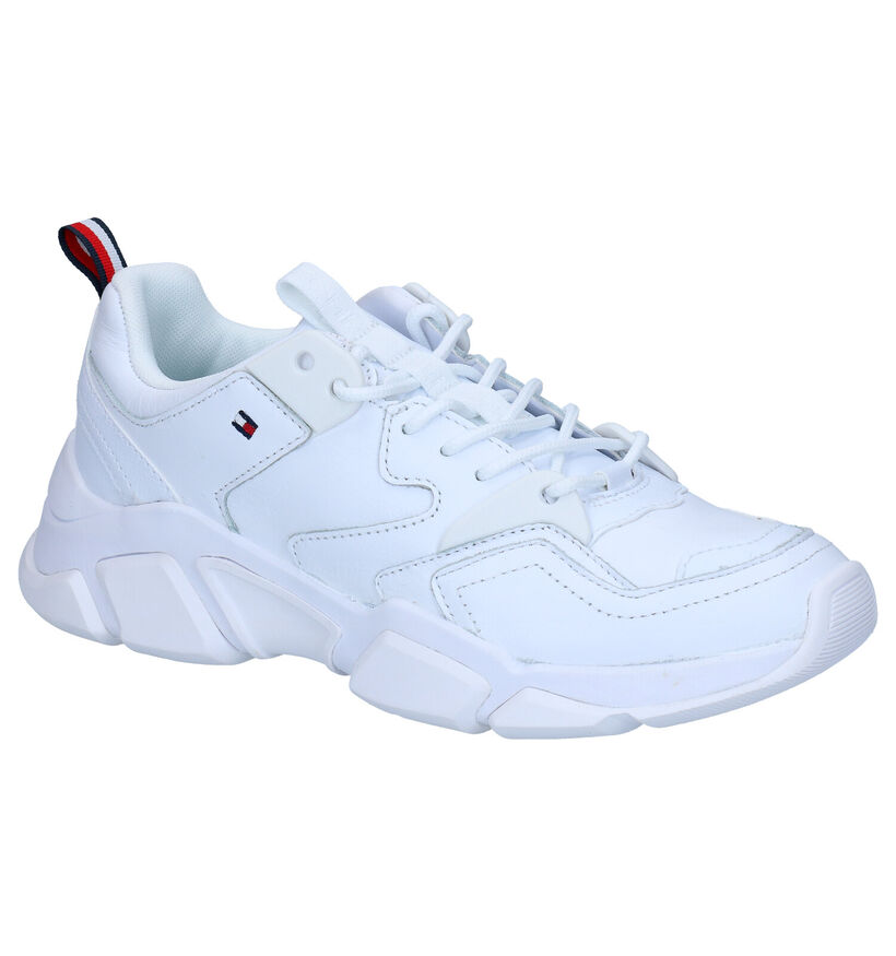 Tommy Hilfiger Chunky Classic Tommy Witte Sneakers in leer (276249)