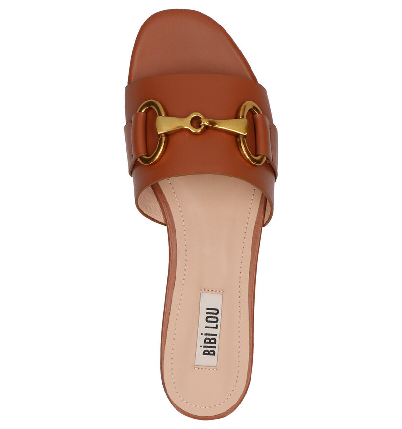 Bibi Lou Cognac Slippers in leer (273129)