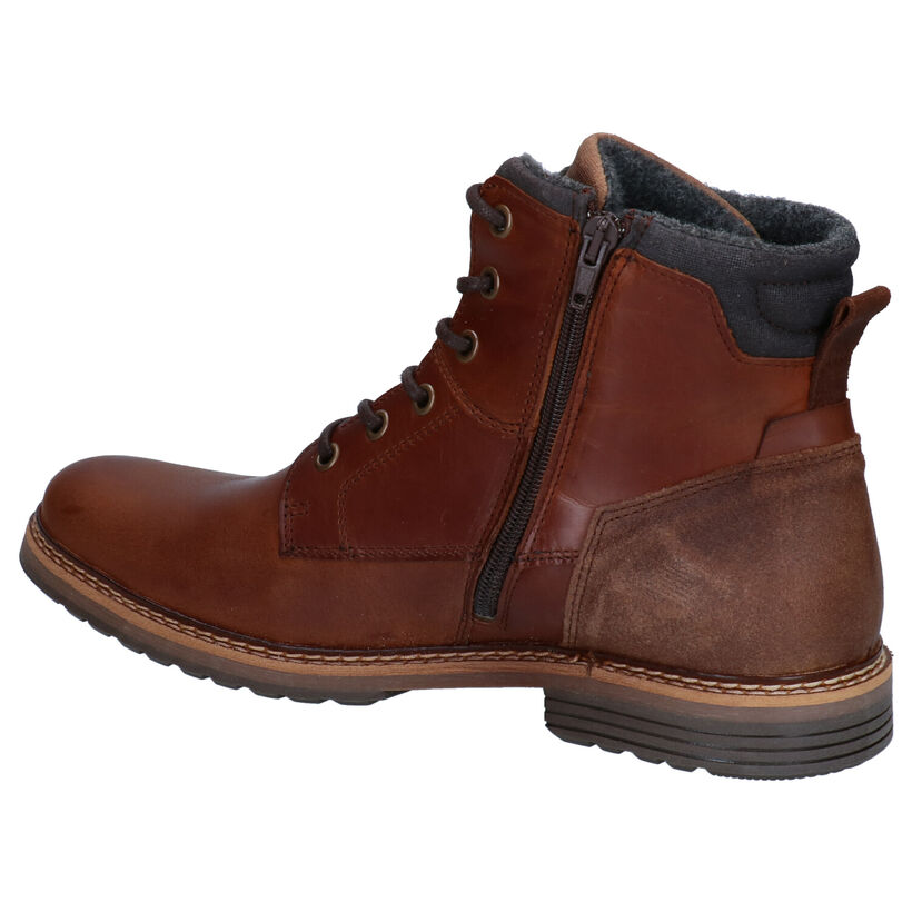 Bullboxer Boots à lacets en Cognac pour hommes (327427) - pour semelles orthopédiques