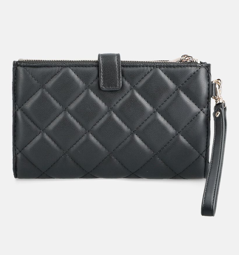 Guess Juliet Grand Portefeuille Noir/Dor&eacute; avec Dragonne pour femmes (381232)