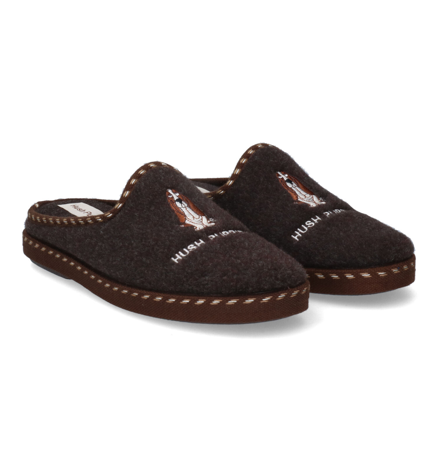 Hush Puppies Deux Pantoufles en Brun Hommes Pantoufles en ligne sur TORFS.BE