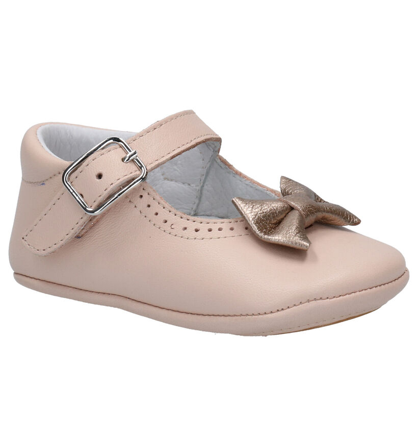 Beberlis Chaussons pour bébé en Nude en cuir (271461)