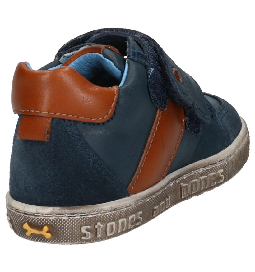 STONES and BONES Stoc Chaussures hautes en Bleu en cuir (256775)