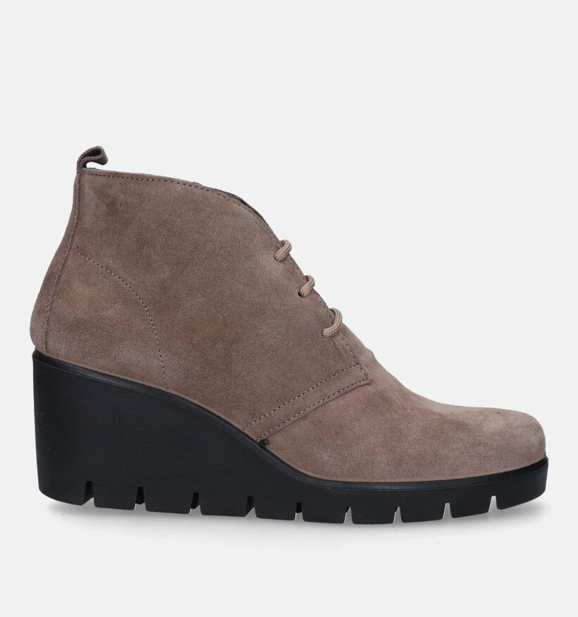 Hush Puppies Isbay Taupe Enkellaarsjes voor dames (330850) - geschikt voor steunzolen