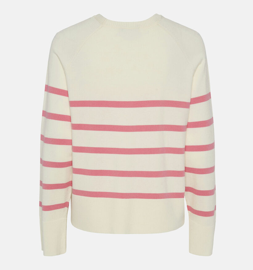 Pieces Sia Ecru Gestreepte trui voor dames (351126)