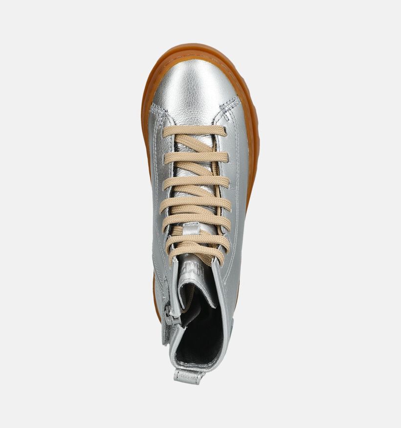 Camper Zilveren Rits-Veterboots voor meisjes (376118) - geschikt voor steunzolen
