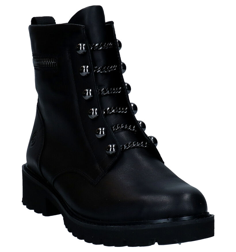 Remonte Zwarte Veterboots voor dames (312337) - geschikt voor steunzolen