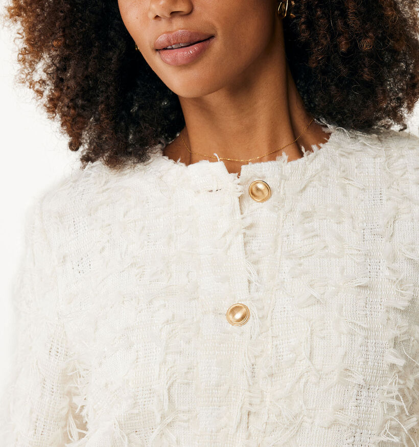 Mexx Veste bomber courte en tweed en Beige pour femmes (353214)