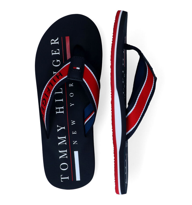 TH Hilfiger Maritime Blauwe Teenslippers in stof (304040)