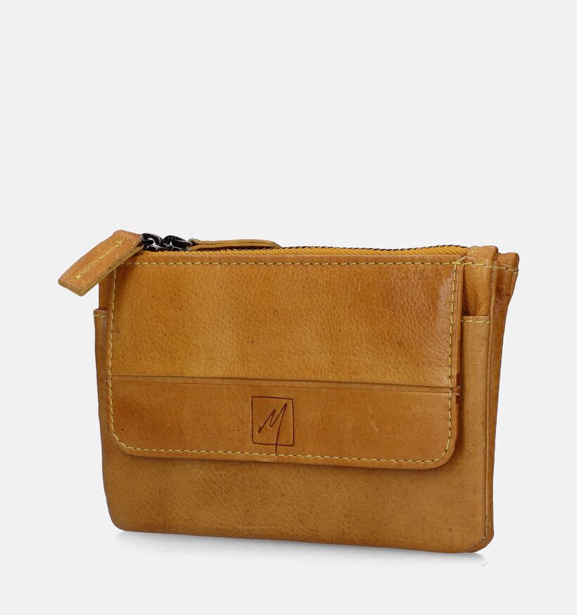 Label M Porte-monnaies zippé en Cognac pour femmes (365817)
