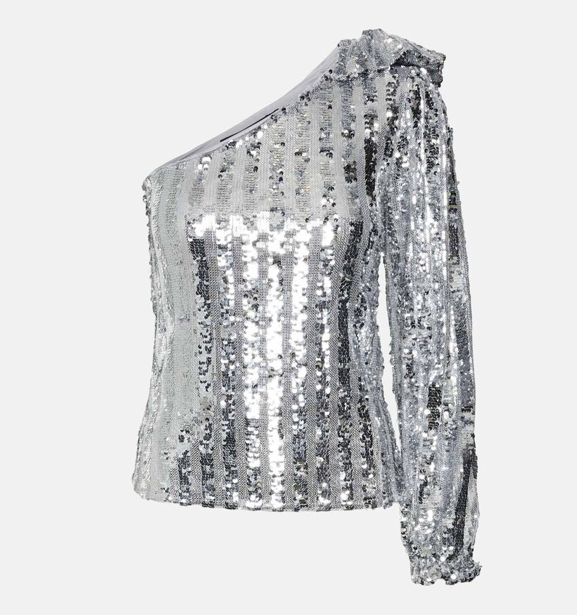 Vero Moda Efi One shoulder blouse en Argent pour femmes (349057)