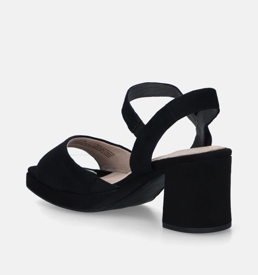 Tamaris Comfort Zwarte Sandalen met blokhak voor dames (338163)