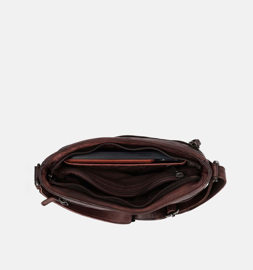 Hide & Stitches Paint Rock Sac port&eacute; crois&eacute; en Marron fonc&eacute; pour femmes (380962)