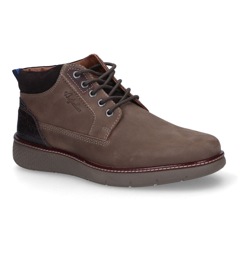 Australian Dexter Bruine Hoge Schoenen in nubuck (313337)