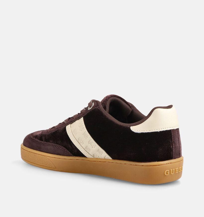 Guess Naoki 2 Baskets en Marron/Ecru pour femmes (379502) - pour semelles orthop&eacute;diques
