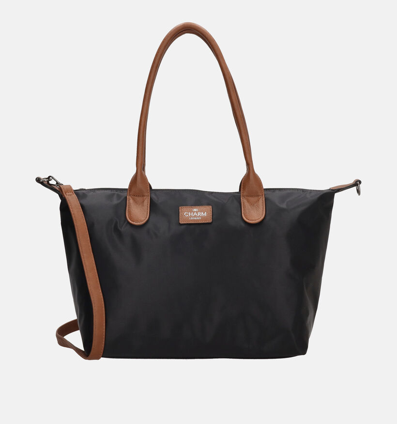 Charm London Zwarte/Cognac Shoppertas voor dames (374390)