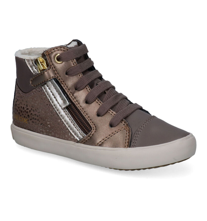 Geox Gisli Baskets en Taupe pour filles (313605) - pour semelles orthopédiques