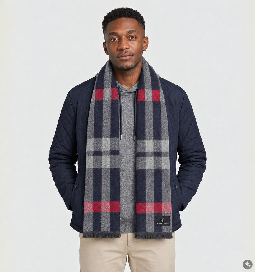 Laurent David Ch&acirc;le en Bleu/Gris pour hommes (382836)