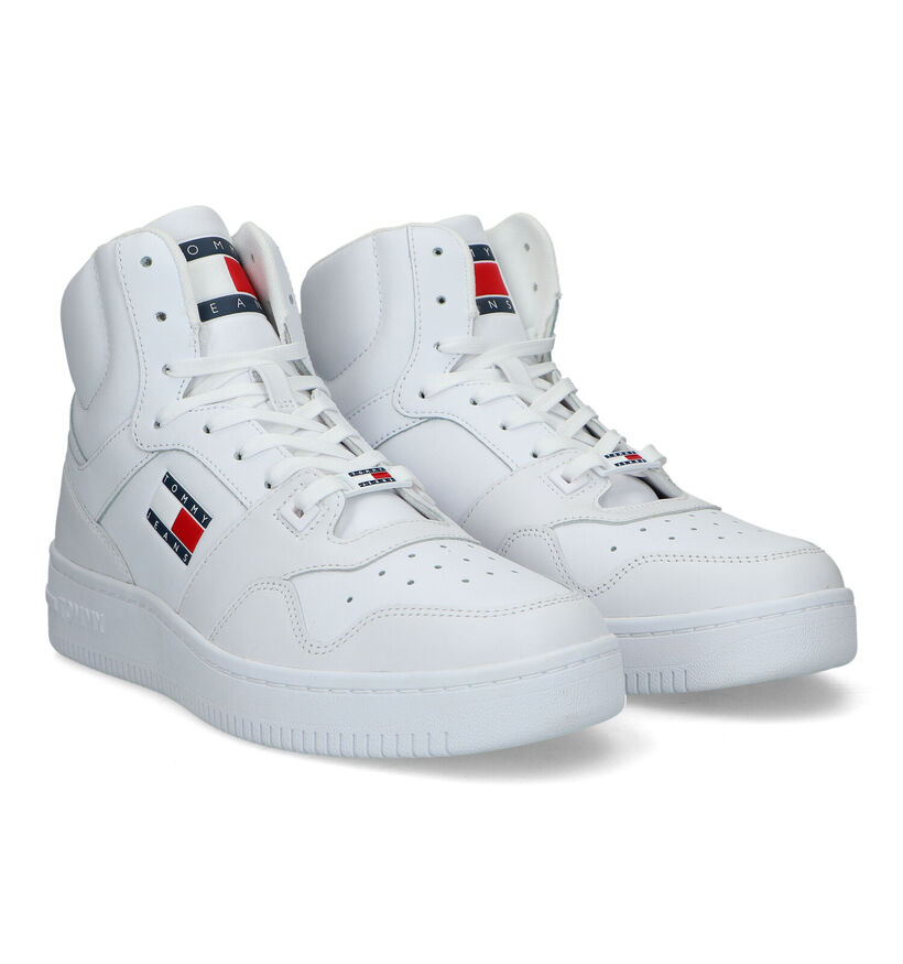 Tommy Hilfiger Tommy Jeans Mid Cut Witte Sneakers in leer (321212)