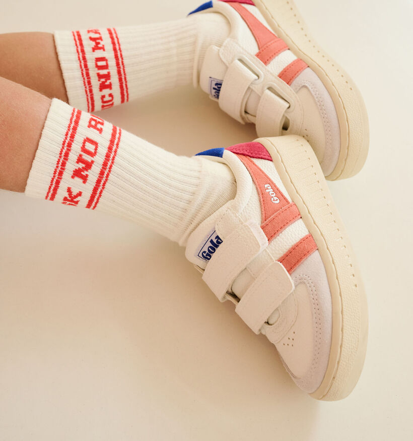 Gola Grandslam Trident Strap Witte Sneakers voor meisjes (335711) - geschikt voor steunzolen