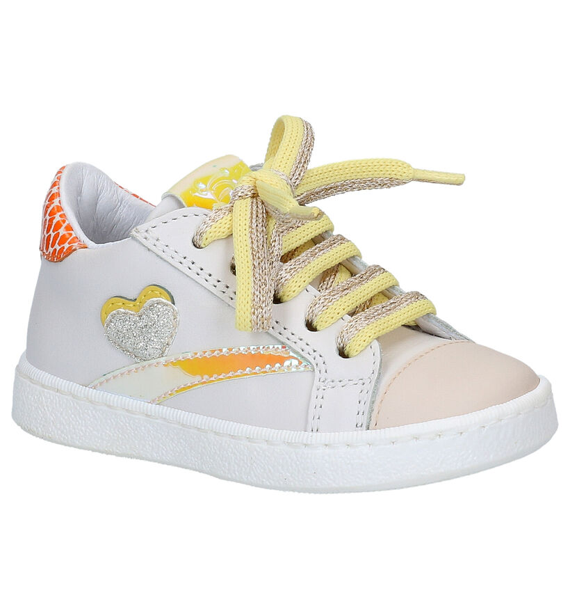 FR by Romagnoli Witte Veterschoenen in leer (285441)