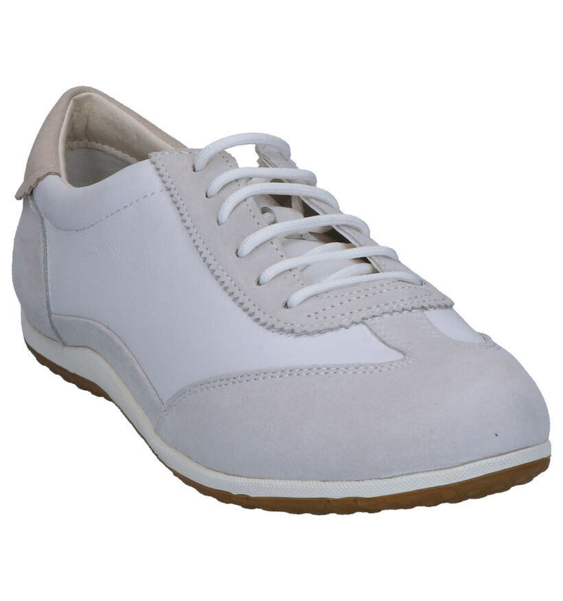 Geox Vega Witte Veterschoenen in daim (266857)