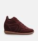 Softwaves Suede Bordeaux Sneakers met Sleehak voor dames (380376) - geschikt voor steunzolen