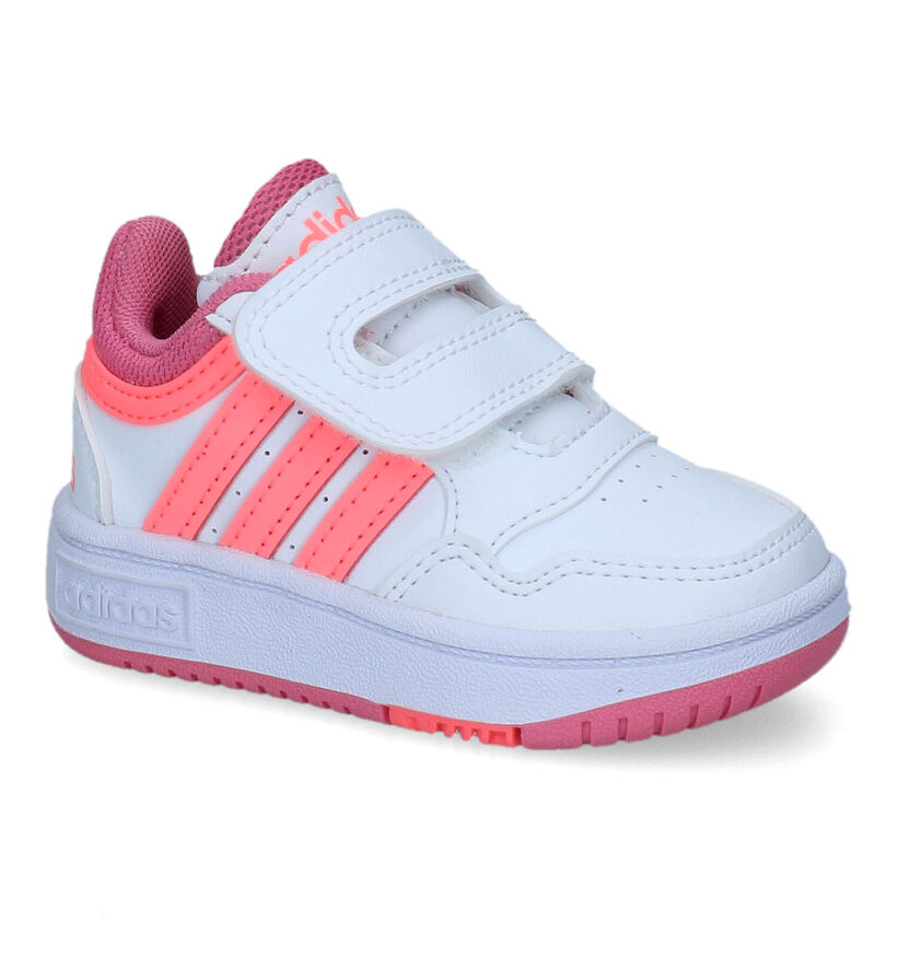 adidas Hoops 3.0 Baskets pour bébé en Blanc pour filles (301117) - pour semelles orthopédiques