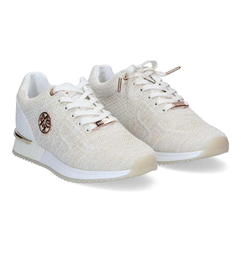 Mexx Gitte Glitter Witte Sneakers voor dames (303568) - geschikt voor steunzolen
